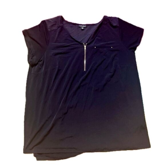 Roz & Ali Tops - Roz & Ali Short Sleeve Top Blouse Black Size 2X